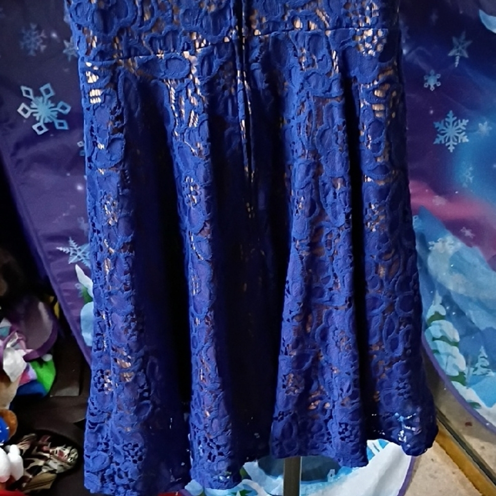 City Studio Blue Fit and Flare Sleeveless Mini Dress - Picture 7 of 7